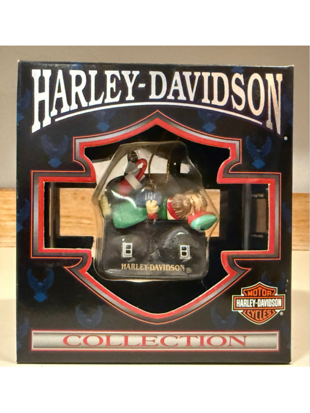 1997 Harley Davidson North Pole Motorcycle Club Christmas Ornament Santa NIB Box